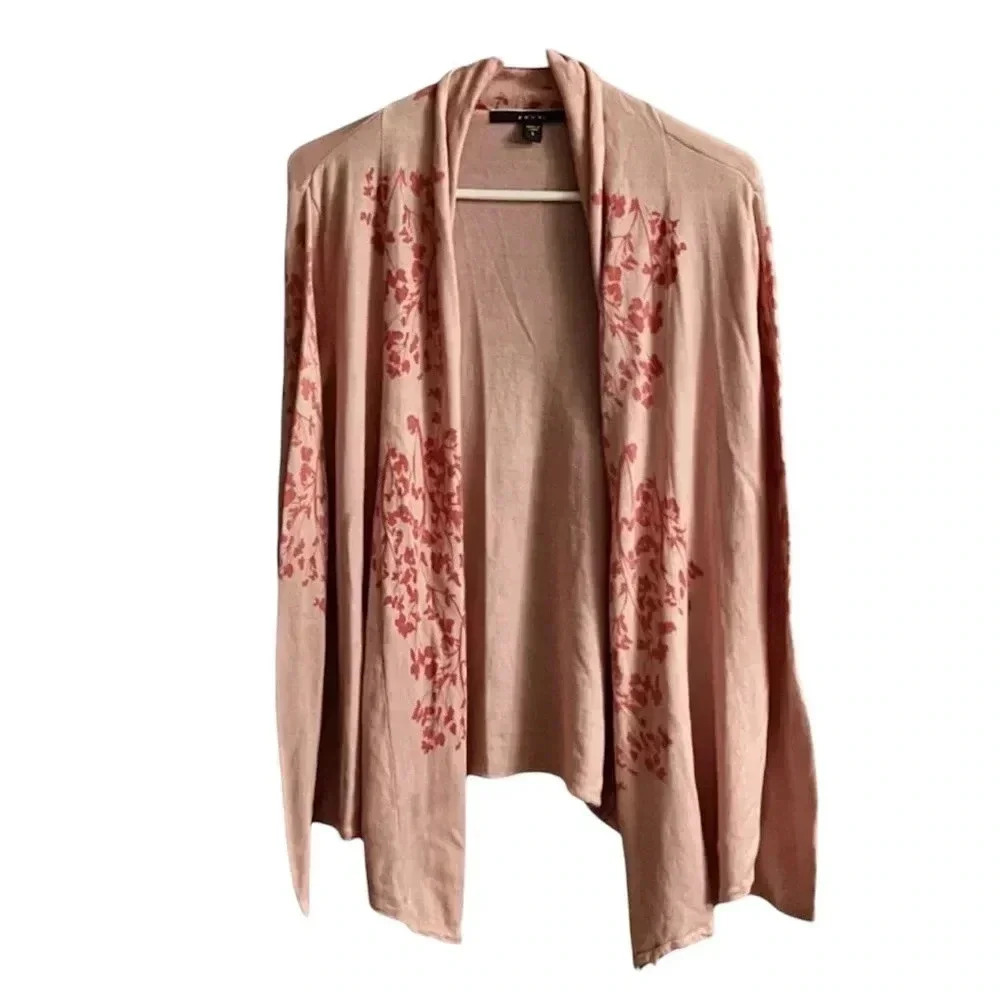 Fever Pink Floral Embellished Open-Front Cardigan